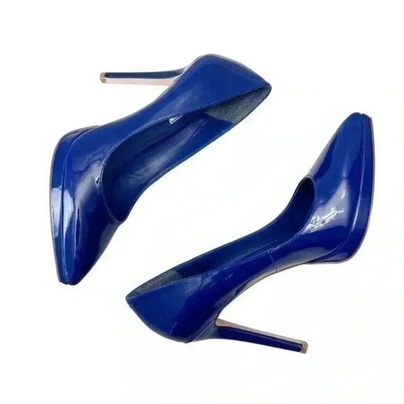 BCGBeneration Pointy Toe Pumps High Heel Platform Stilettos Cobalt Blue Size 7 - Picture 14 of 16